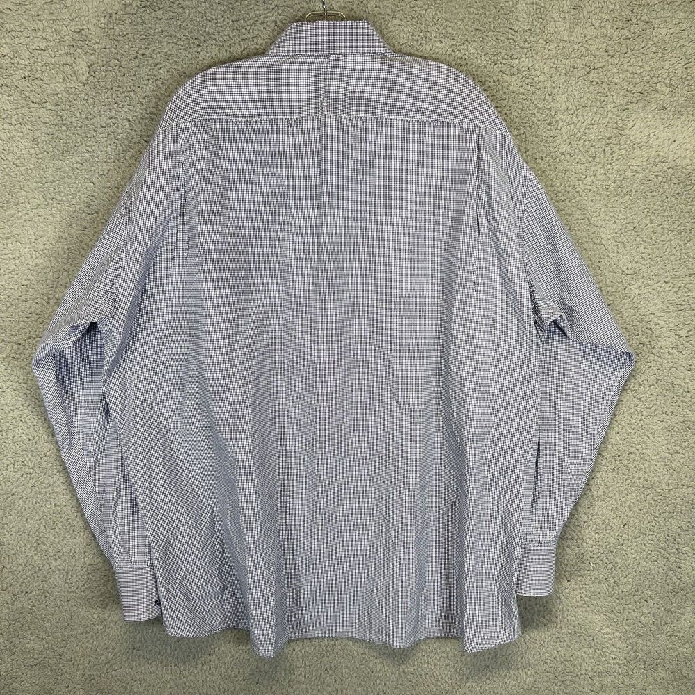 Gitman Bros Shirt Mens 18.5‎ 36 Blue Check Button Up Long Sleeve Flat Pocket USA - Picture 8 of 9